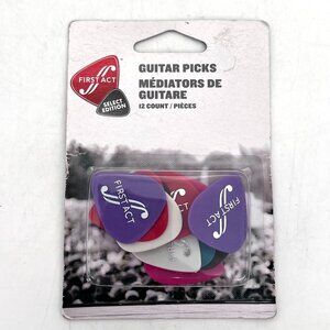 First Act Select Edition Guitar Picks 12 Count Medium Gauge Durable Multicolor